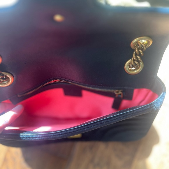 Gucci GG Velvet Marmont Matelasse Small Shoulder cross body Bag Black - Picture 13 of 16
